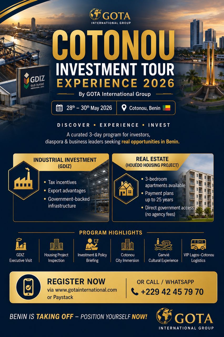 Gold Package Cotonou Investment Tour Experience